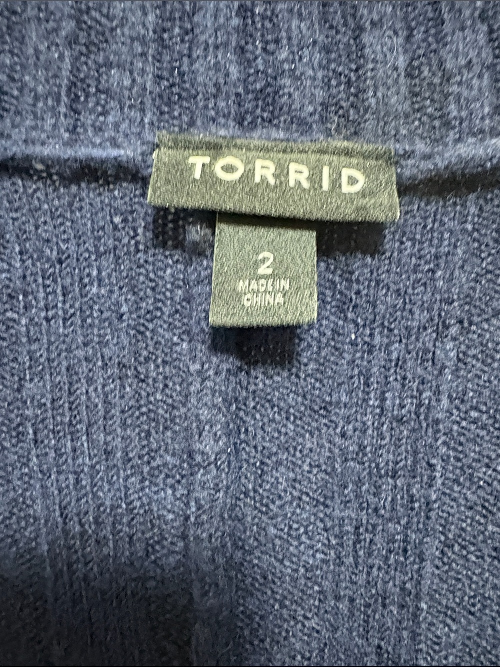 Torrid Navy Ribbed Button-Front Cardigan Sweater - Picture 2 of 5